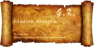 Gladics Koletta névjegykártya